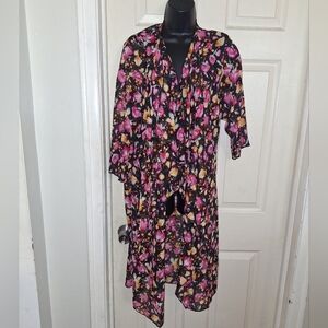 LuLaRoe Black Floral Kimono